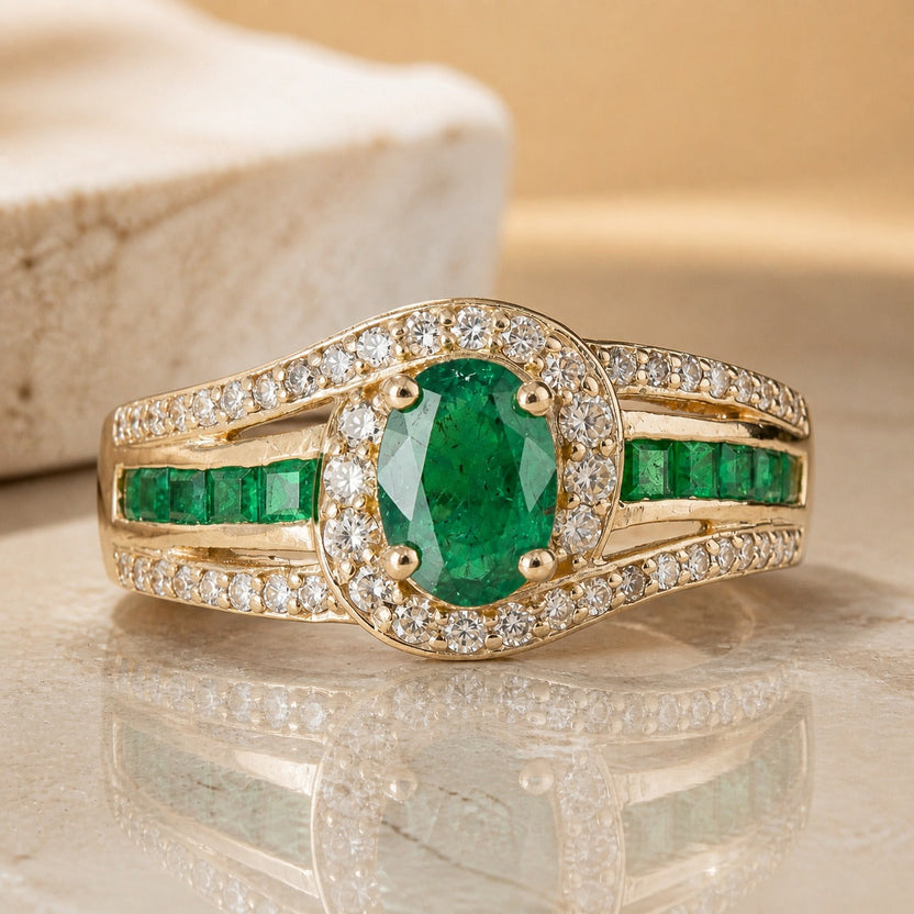 Anillo oval Dinastía Esmeralda