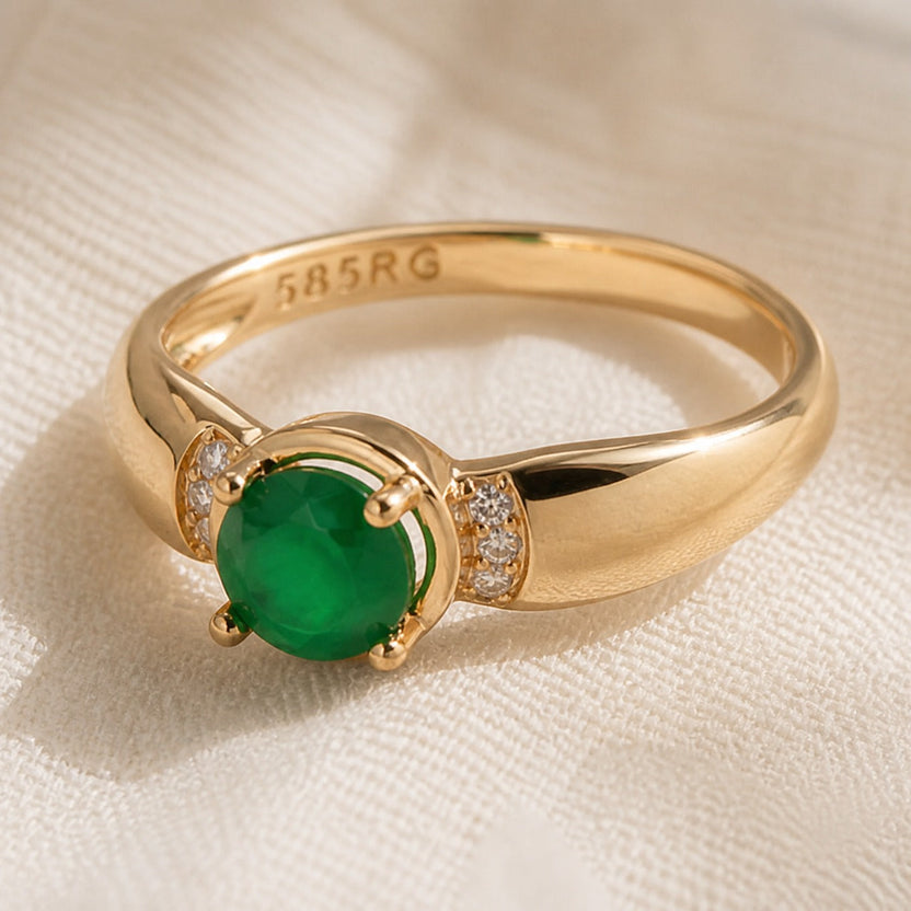 Anillo solitario Prestige de esmeralda