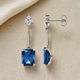 Pendientes colgantes azul zafiro – imagen 2