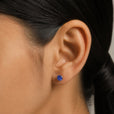Pendientes de plata con zafiro luminoso