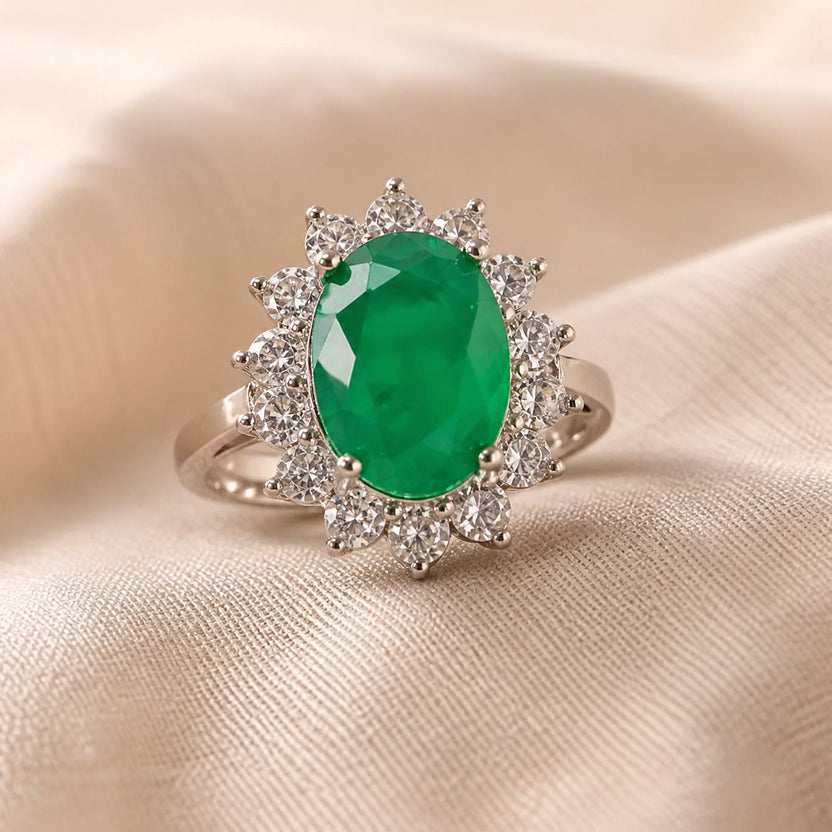 Anillo Chelsea Bloom esmeralda