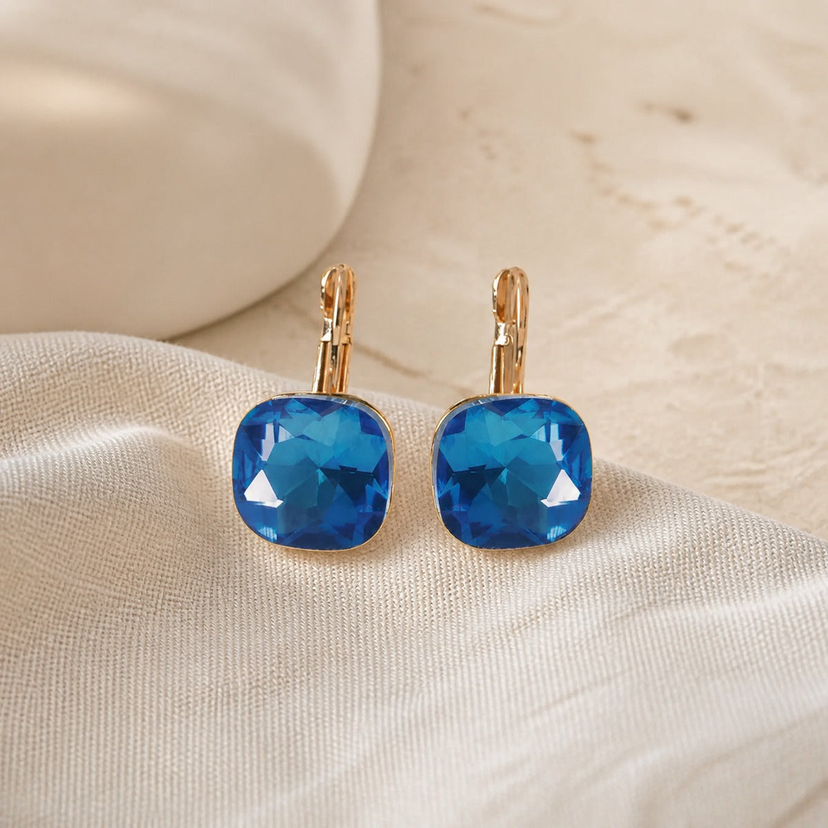 Pendientes colgantes de cristal de zafiro