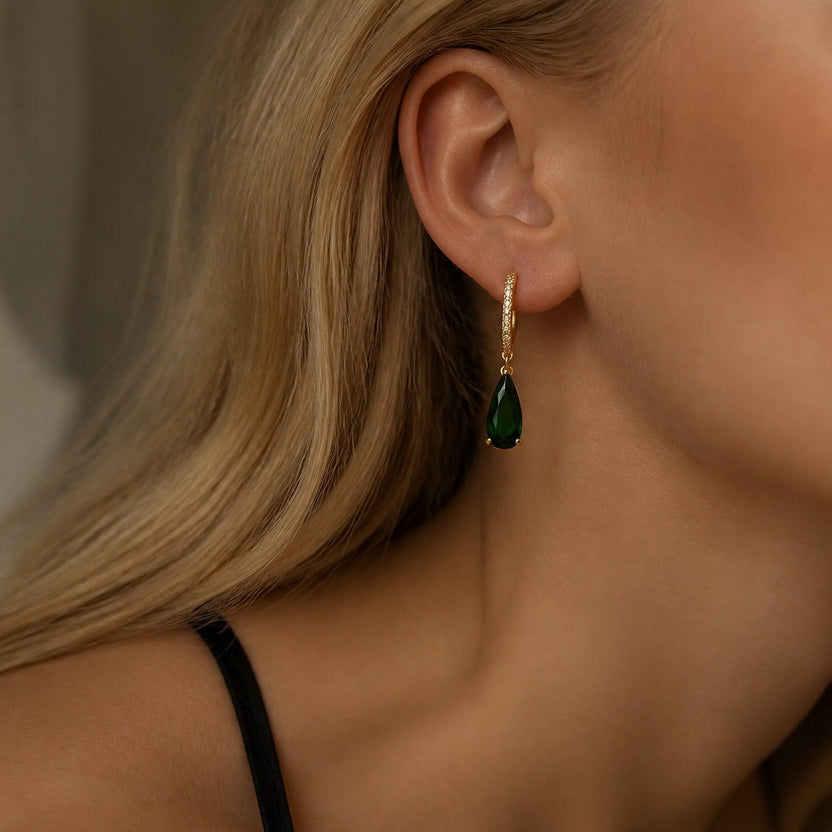 Pendientes de tuerca Emerald Opulence