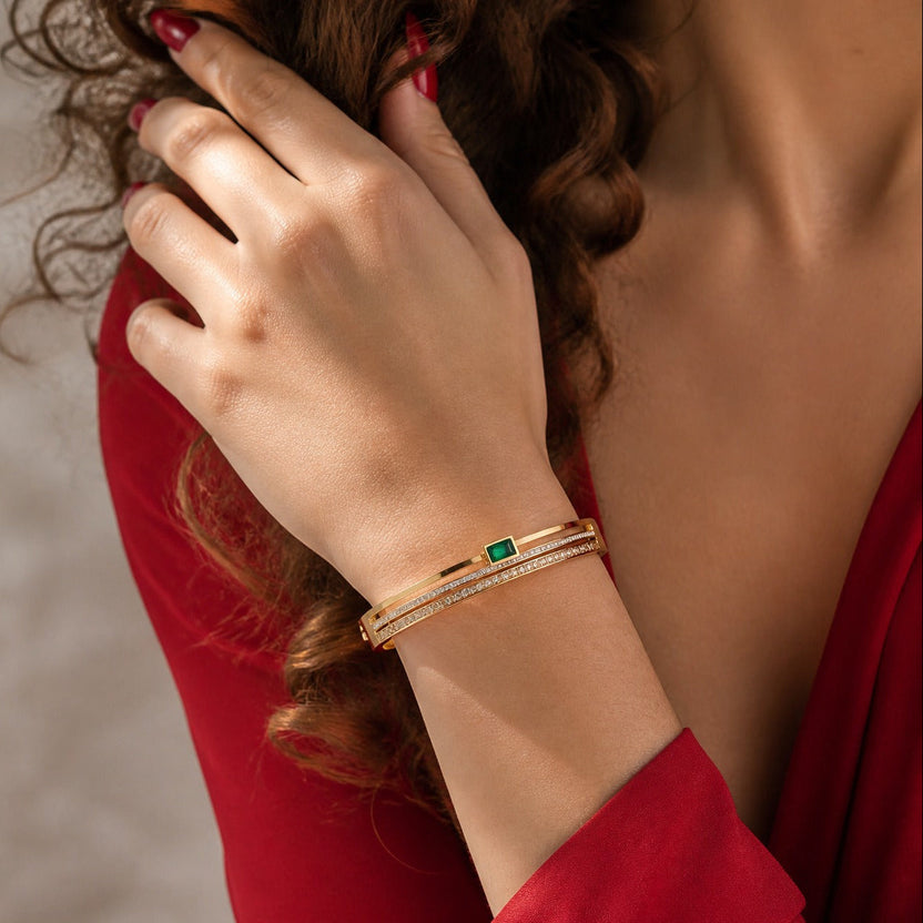 Brazalete rígido Viaje esmeralda