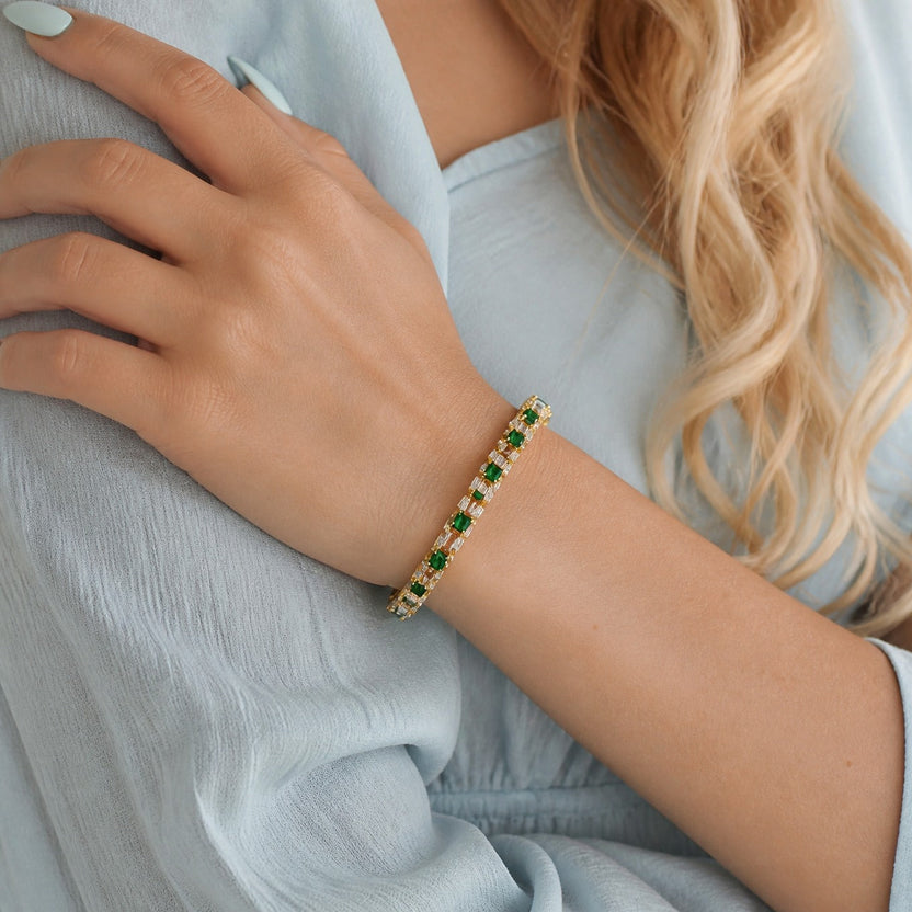 Pulsera de tenis Emerald Echelon