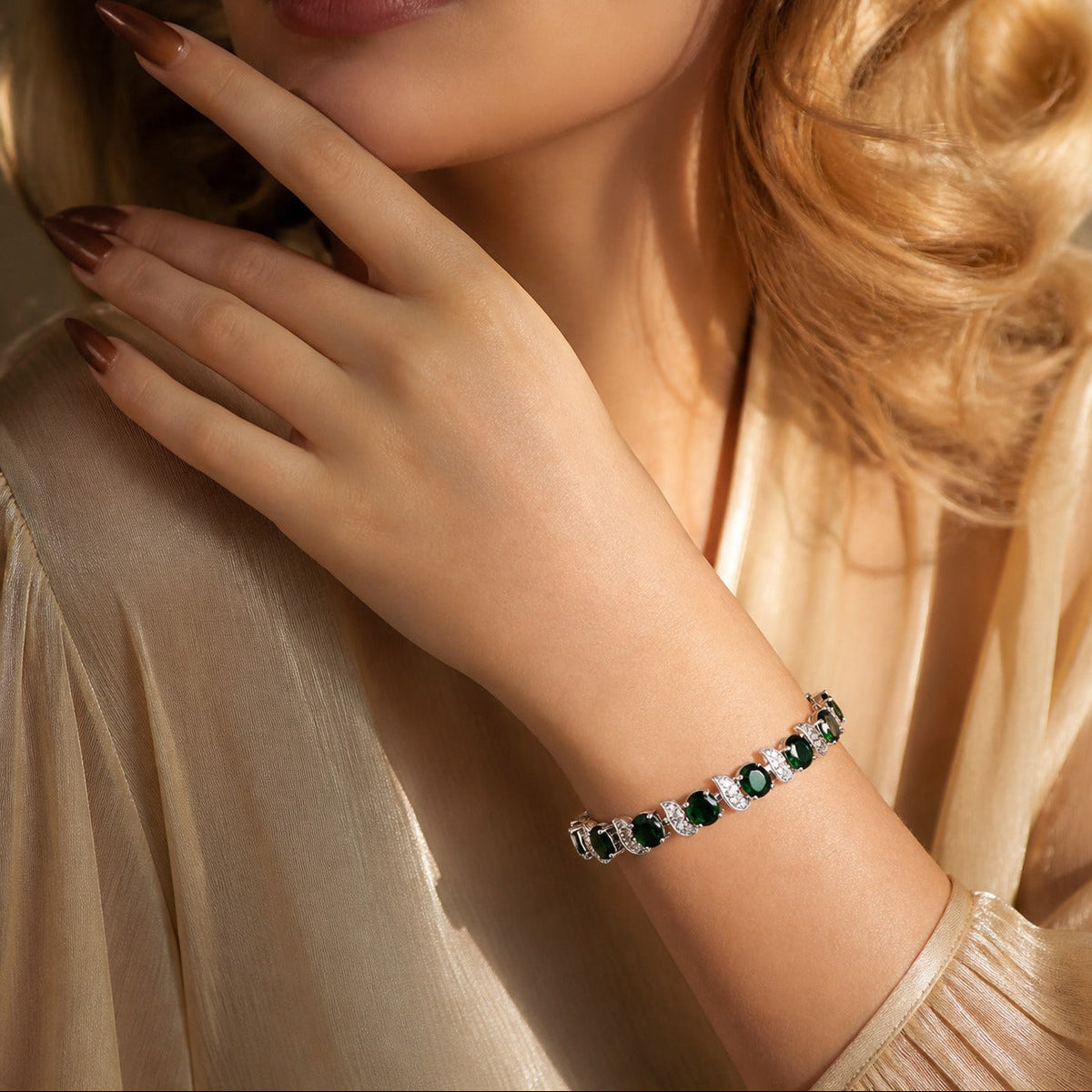 Pulsera de tenis Zenith esmeralda