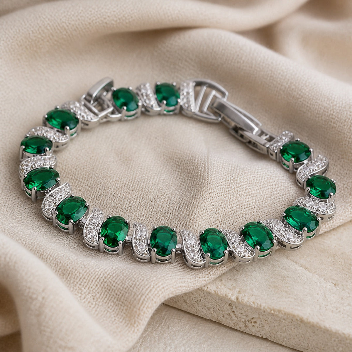 Pulsera de tenis Zenith esmeralda – imagen 2