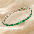 Pulsera tenis halo esmeralda – imagen 2