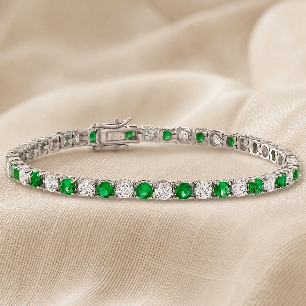 Pulsera de tenis esmeralda soberana – imagen 2