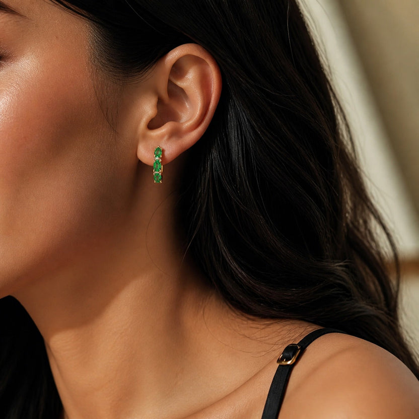 Pendientes colgantes Emerald Silhouette