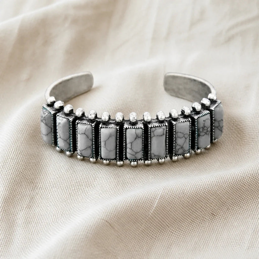 Pulsera elástica bohemia de turquesa
