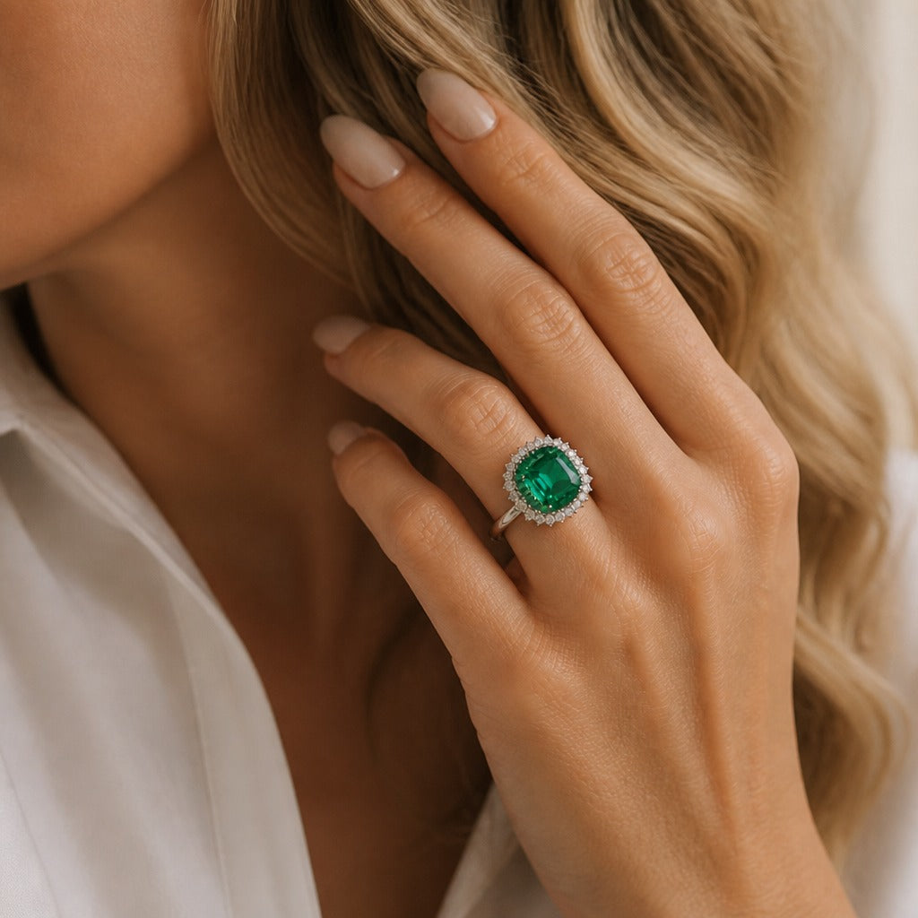 Anillo Duchess de esmeralda
