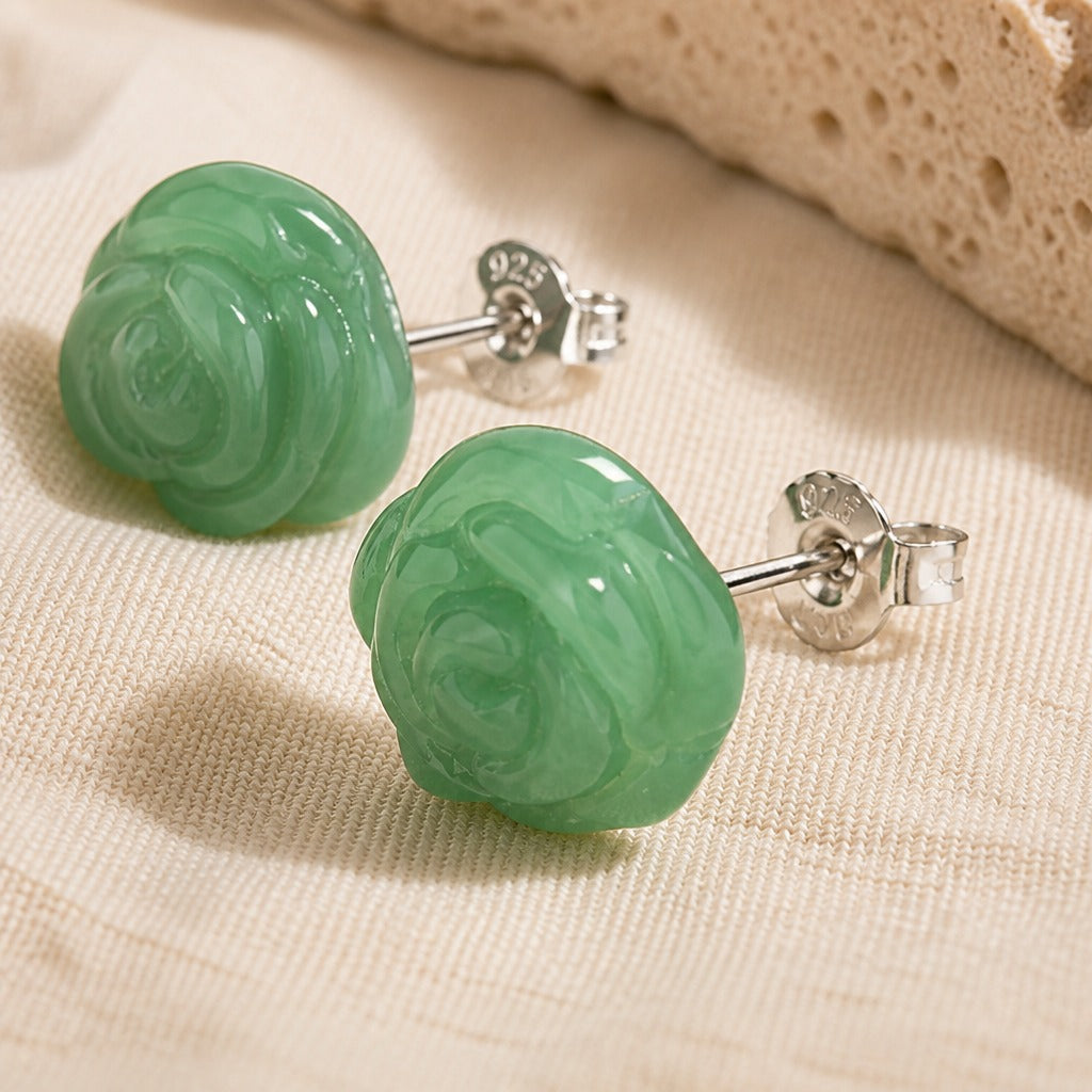 Pendientes de rosa de jade – imagen 2