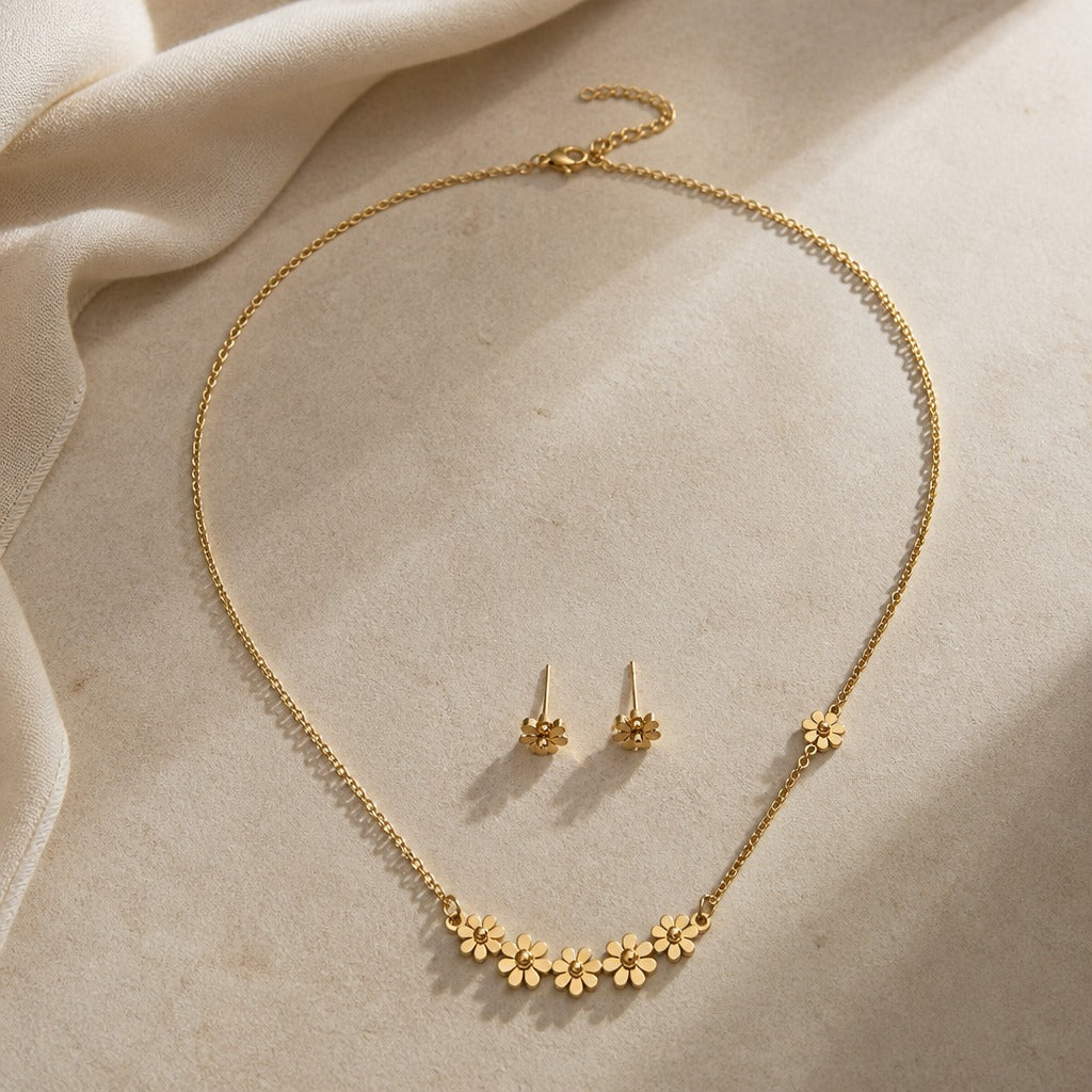Conjunto bohemio dorado con margarita — Carmen, Lucía & Rocío