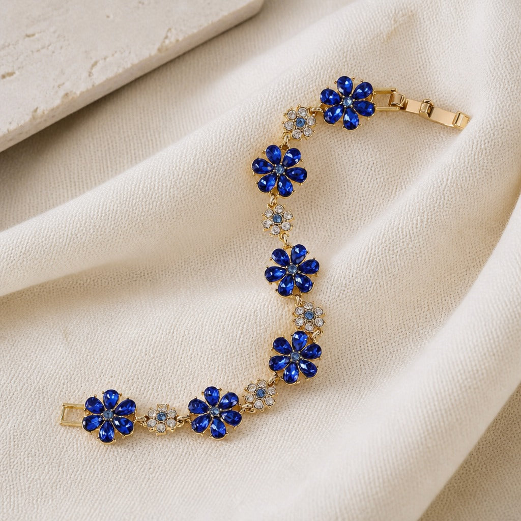 Pulsera floral de circonita