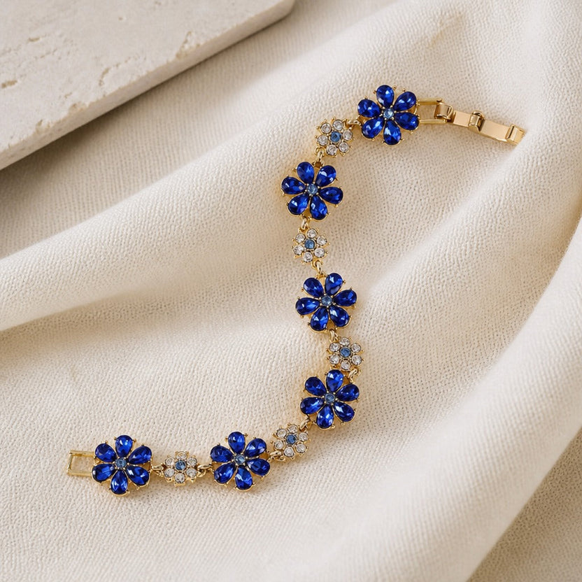 Pulsera floral de circonita