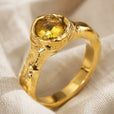 Anillo Signature de circonita dorado