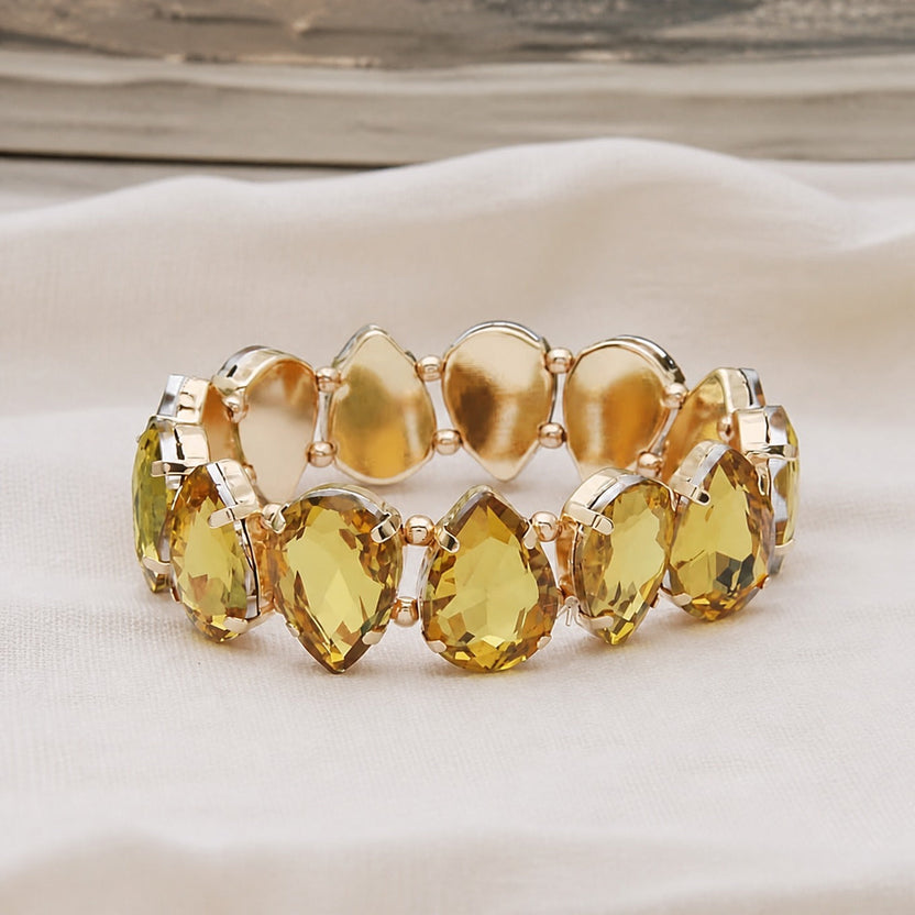 Pulsera lustrosa de gota ámbar