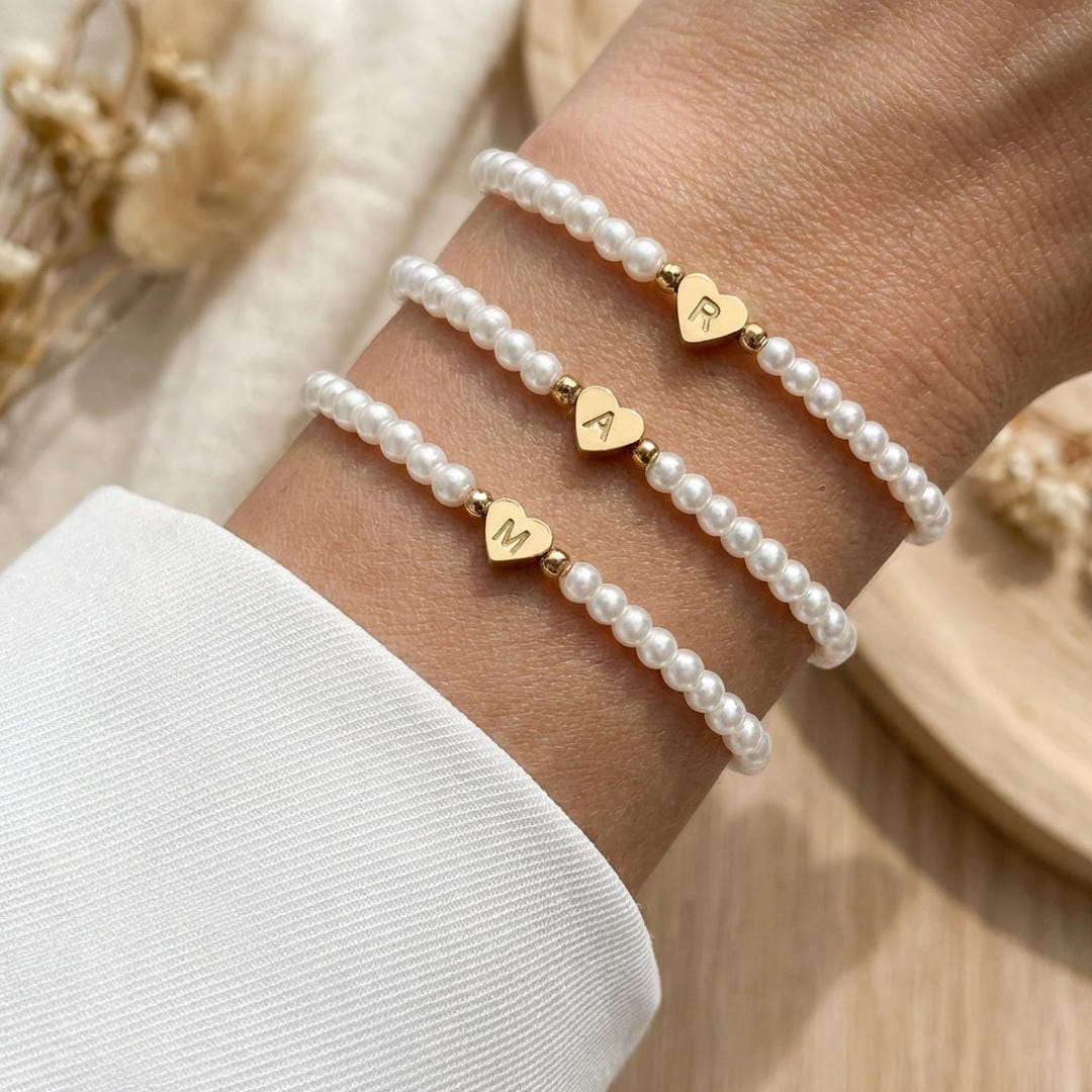 Pulsera de perlas con letras de la A a la Z