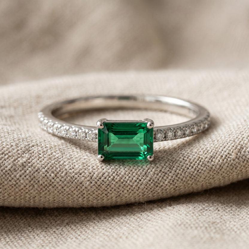 Anillo Emerald Aurora de plata