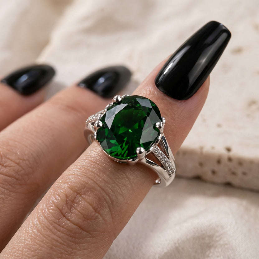 Anillo solitario Tesoro Esmeralda