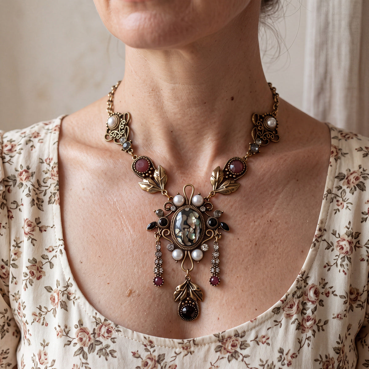 Collar noble con colgante francés