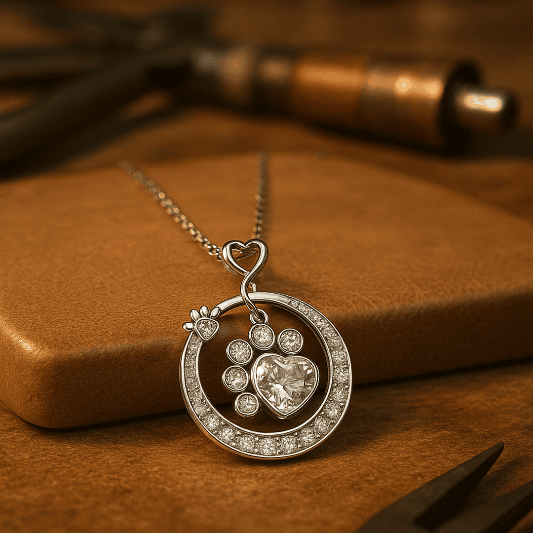 Collar de huella con circonita cúbica – imagen 4