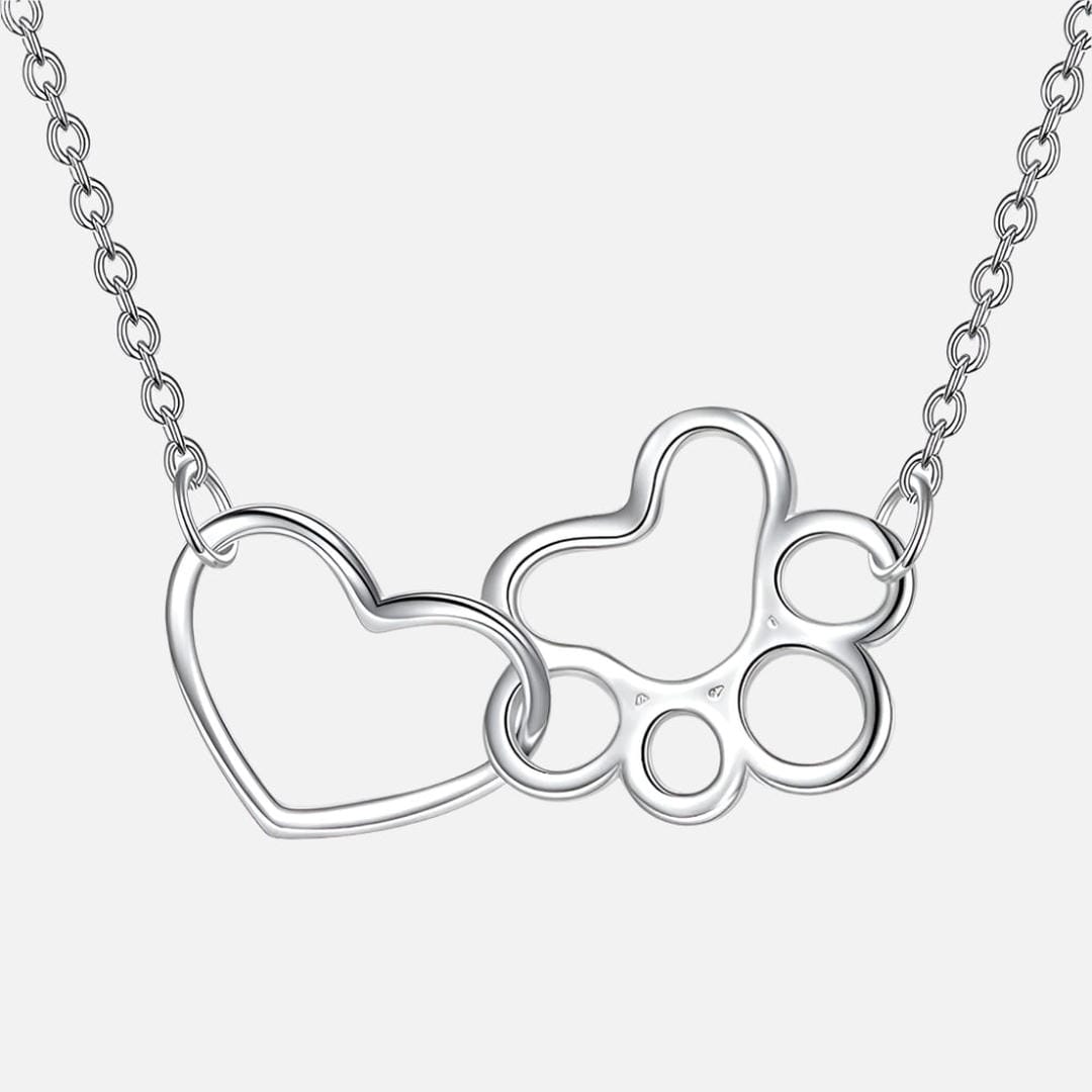 Colgante de plata con huella y corazón – imagen 2