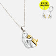 Collar colgante Abrazo + Pendientes gratis