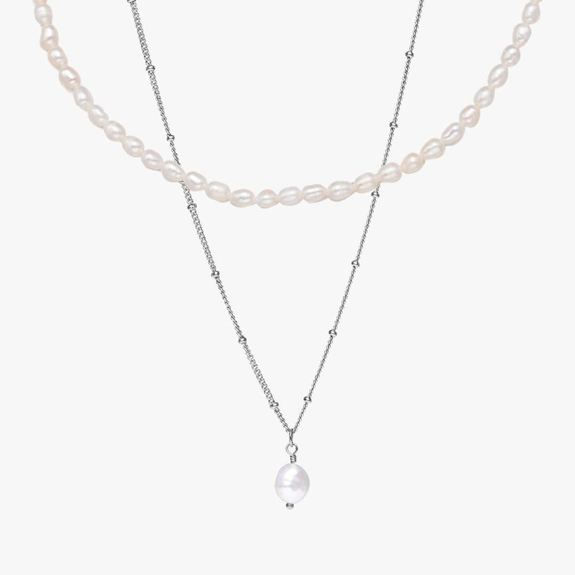 Conjunto de collares de perlas con armonía radiante — Carmen, Lucía & Rocío
