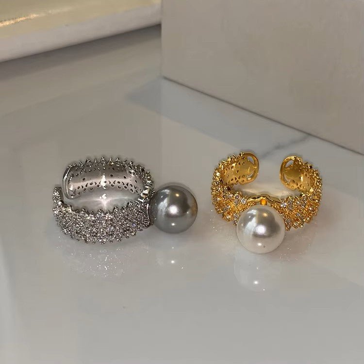 Anillo abierto de perlas de lujo – imagen 2
