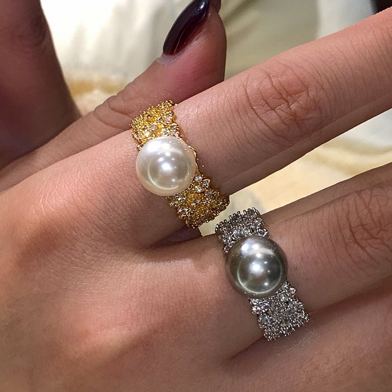 Anillo abierto de perlas de lujo – imagen 3