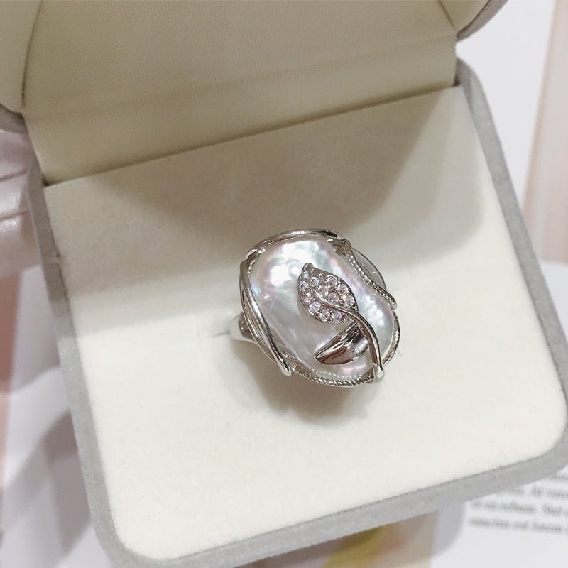 Anillo ajustable con brillo de perla – imagen 2