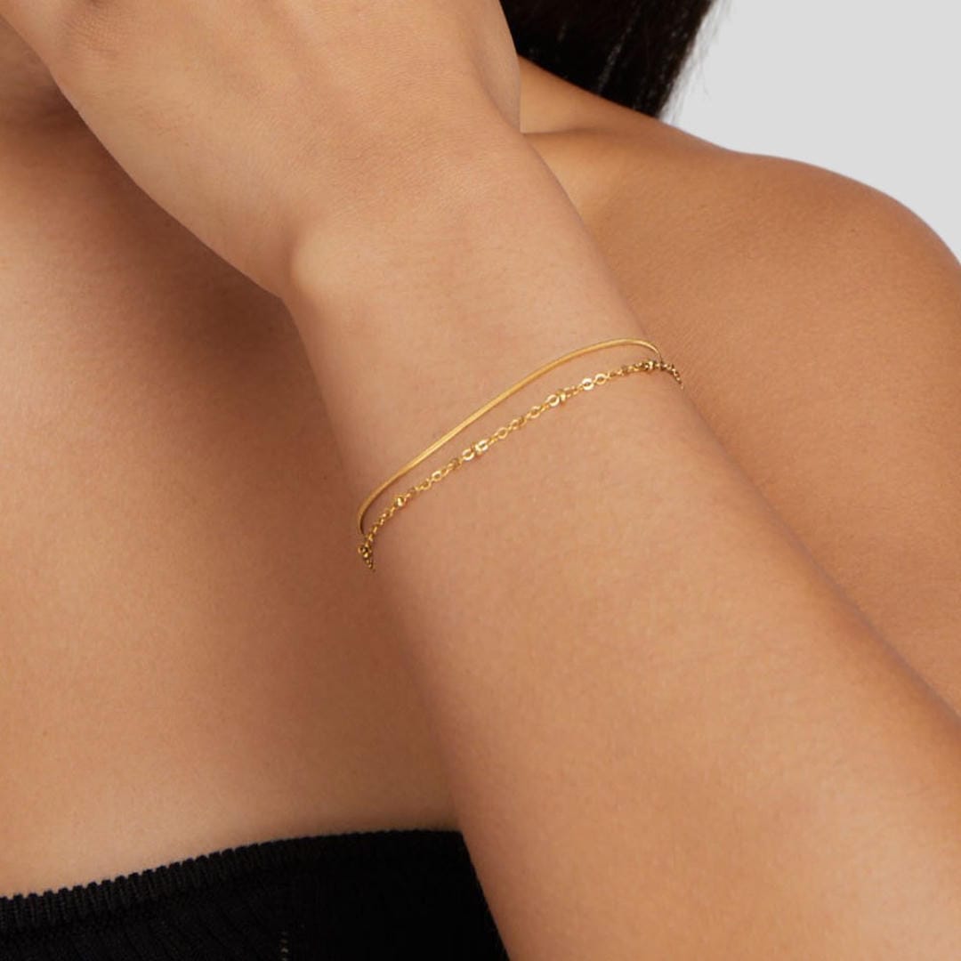 Pulsera dorada en capas de lujo – imagen 2