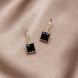 Pendientes de gota de piedra negra con cristal – imagen 3