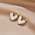 Pendientes corazón blanco puro