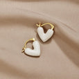 Pendientes corazón blanco puro – imagen 3
