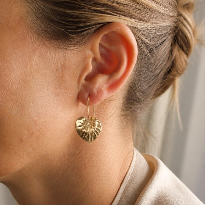 Pendientes colgantes de hoja de lujo