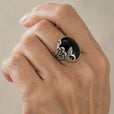 Anillo de cuarzo rosa Noir