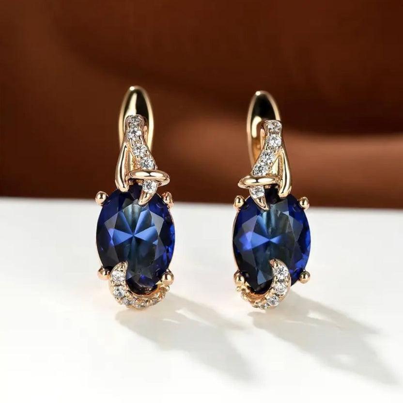 Pendientes halo de zafiro Nightfall