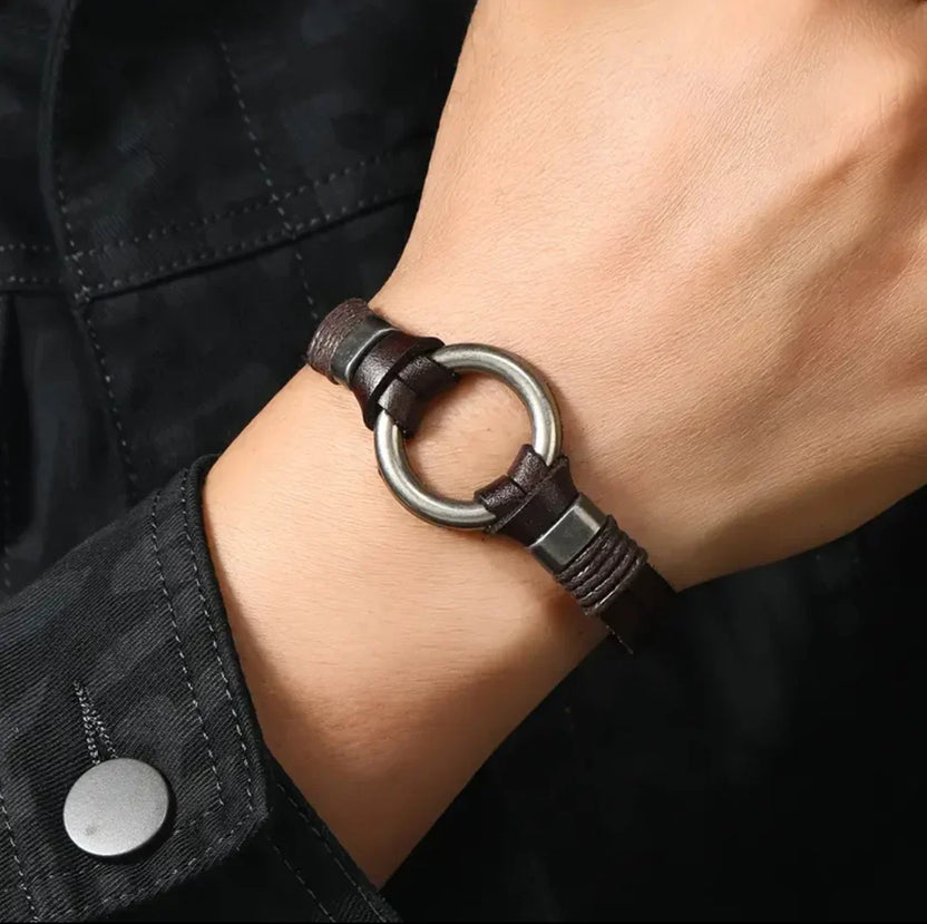 Pulsera boho vintage de doble círculo