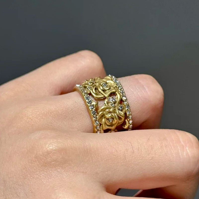 Anillo rosa vintage de puño – imagen 2