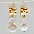 Pendientes retro de perlas de agua dulce