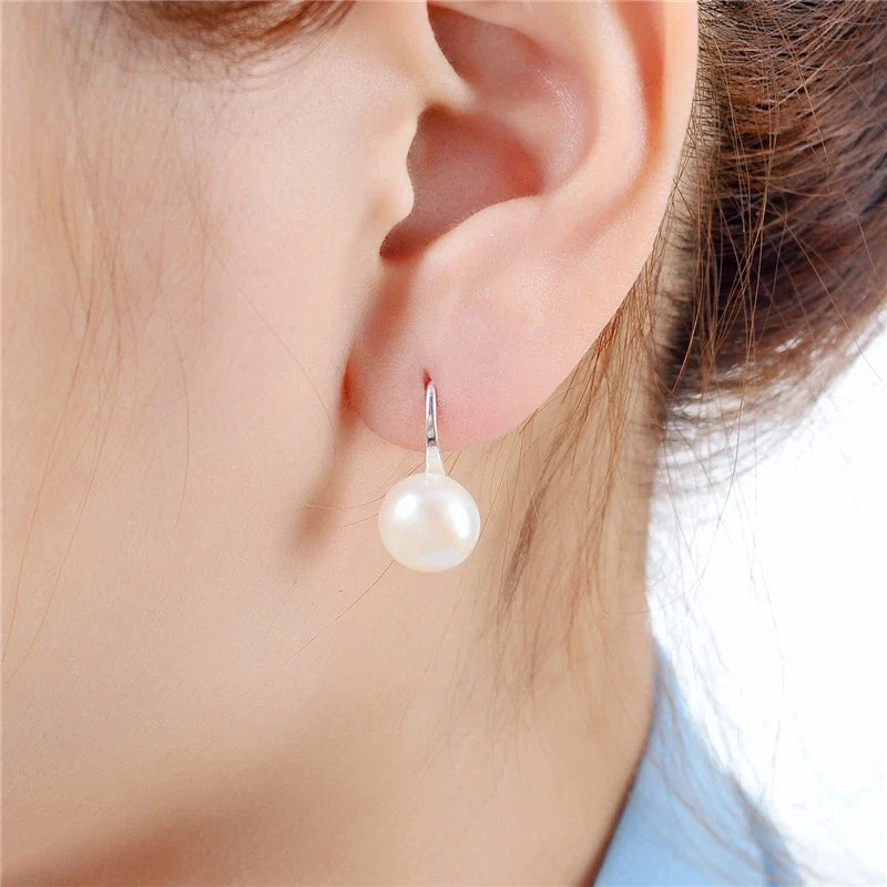 Pendientes colgantes elegantes con perlas – imagen 3