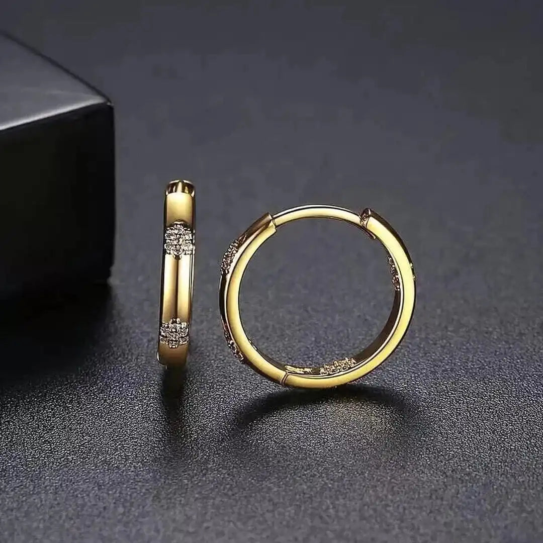 Pendientes vintage dorados con flor – imagen 2