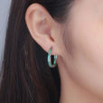 Pendientes circulares de ópalo azul – imagen 3