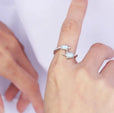 Anillo ajustable de ópalo con doble tortuga – imagen 2