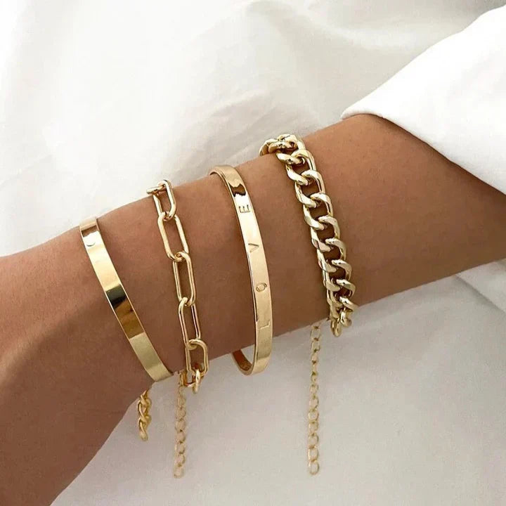 Set versátil de pulseras para apilar