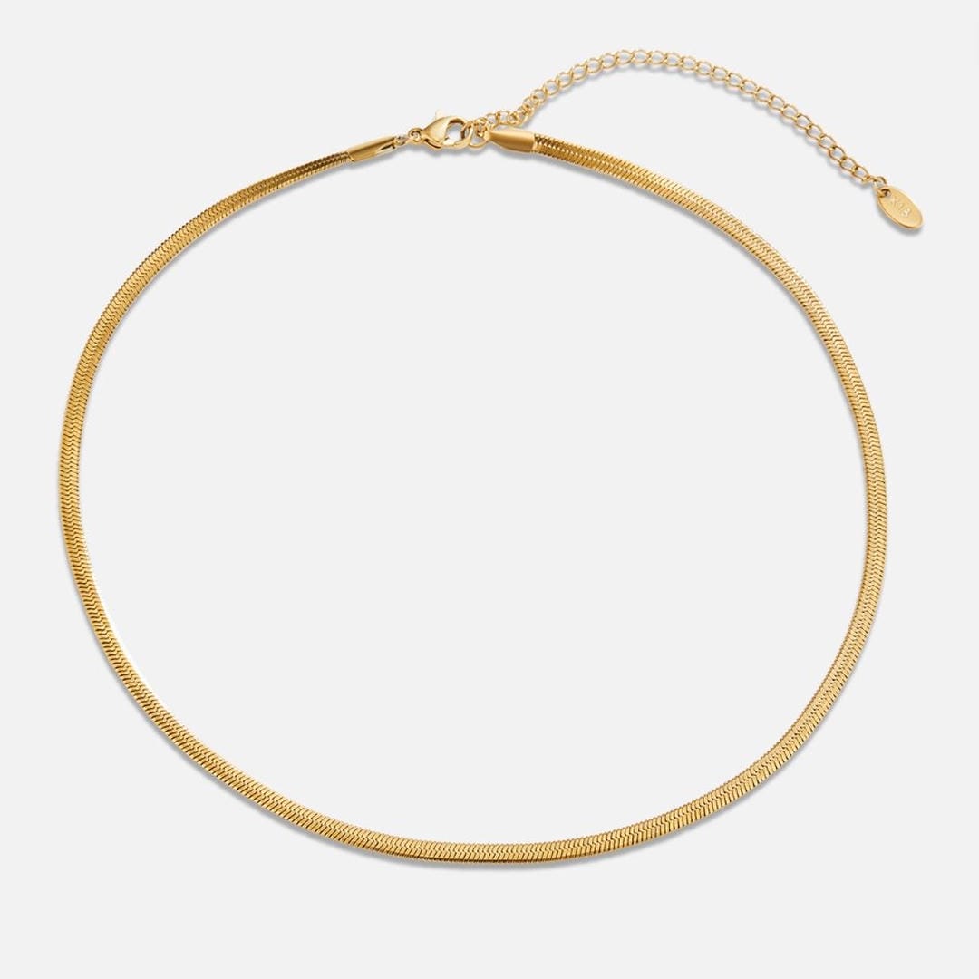 Collar dorado de cadena serpiente – imagen 3