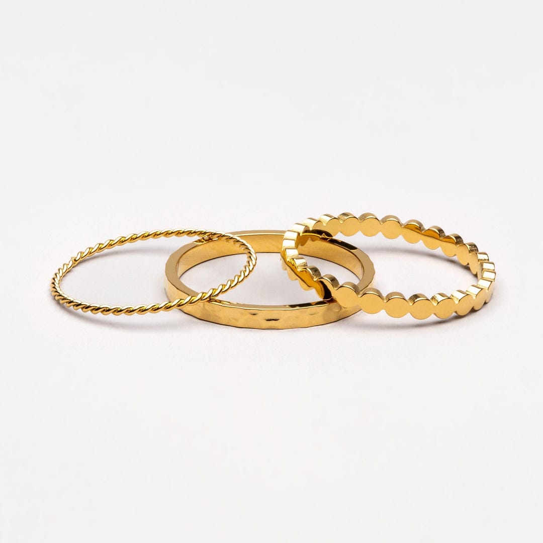 Conjunto de tres anillos de uso diario — Carmen, Lucía & Rocío